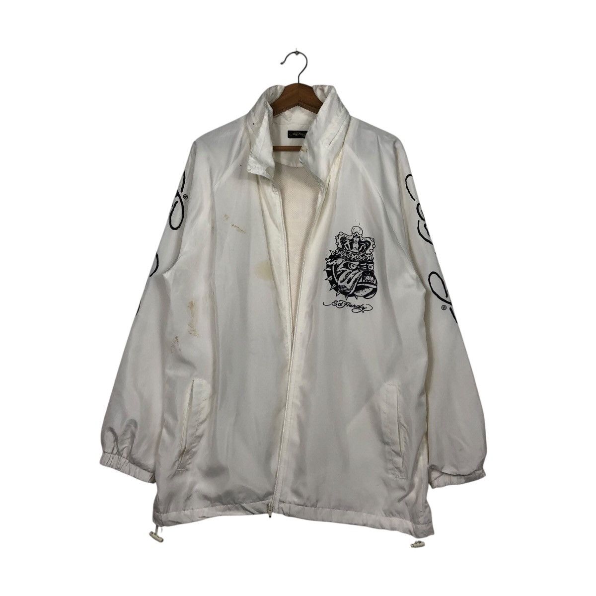 Japanese Brand 📌Vintage Zipper Jacket Ed Hardy Big Logo Design Embroidered Size US XL / EU 56 / 4 - 2 Thumbnail