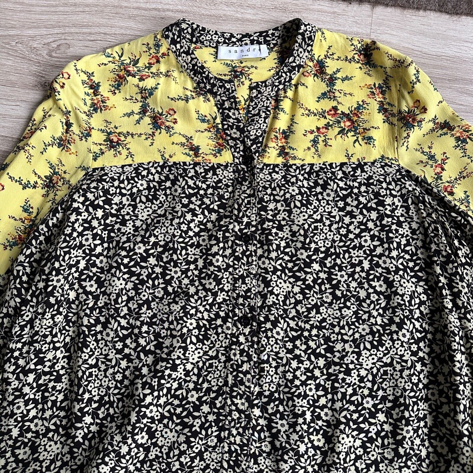 Sandro Sandro Viscose Floral Pattern Summer Boho Dress 8488AC Size M / US 6-8 / IT 42-44 - 3 Thumbnail