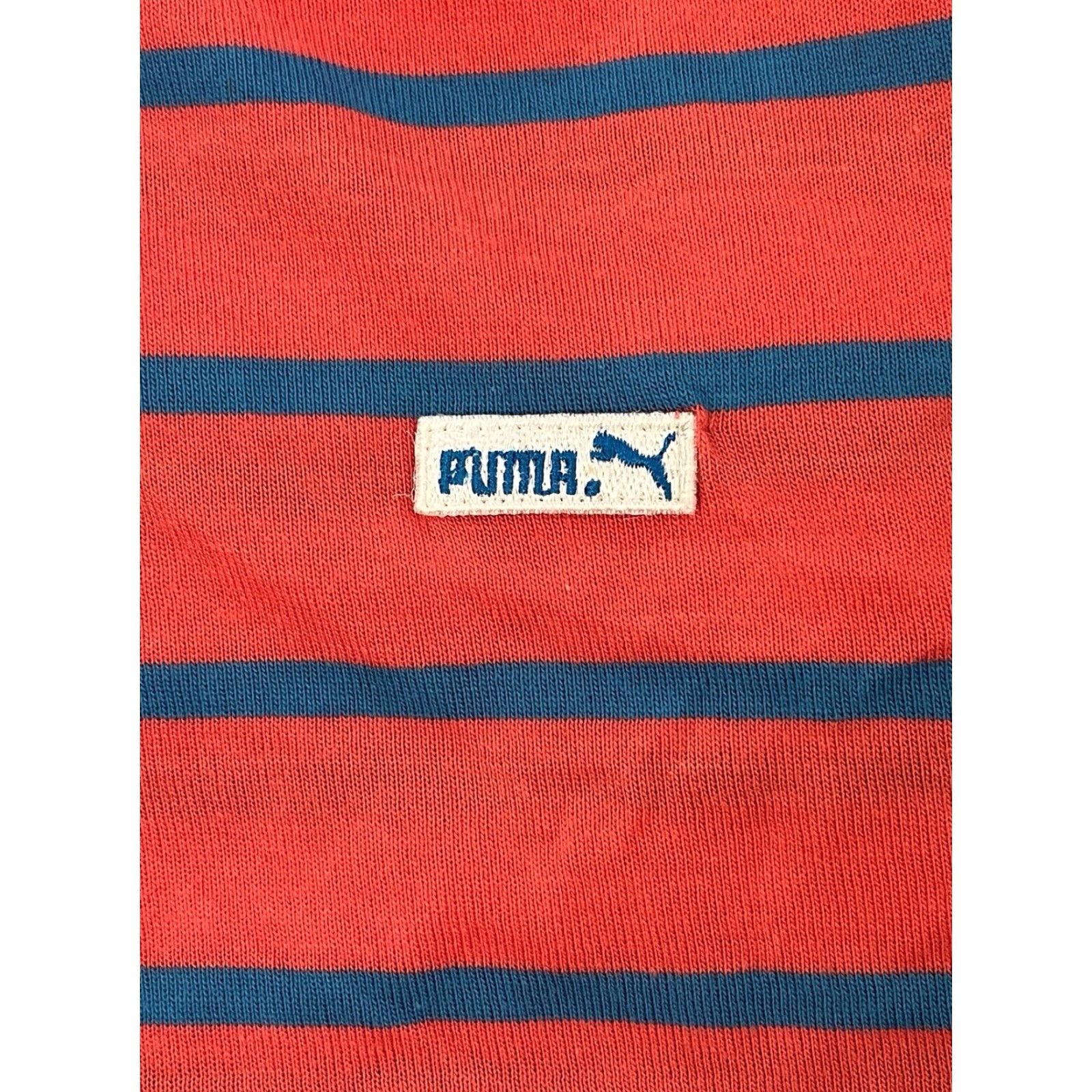 Puma VINTAGE Puma Long Sleeve T-Shirt Womens M Deadstock NWT 80s NOS Coral Pink with Light Blue Stripes Genders Womens Size M / US 6-8 / IT 42-44 - 2 Thumbnail
