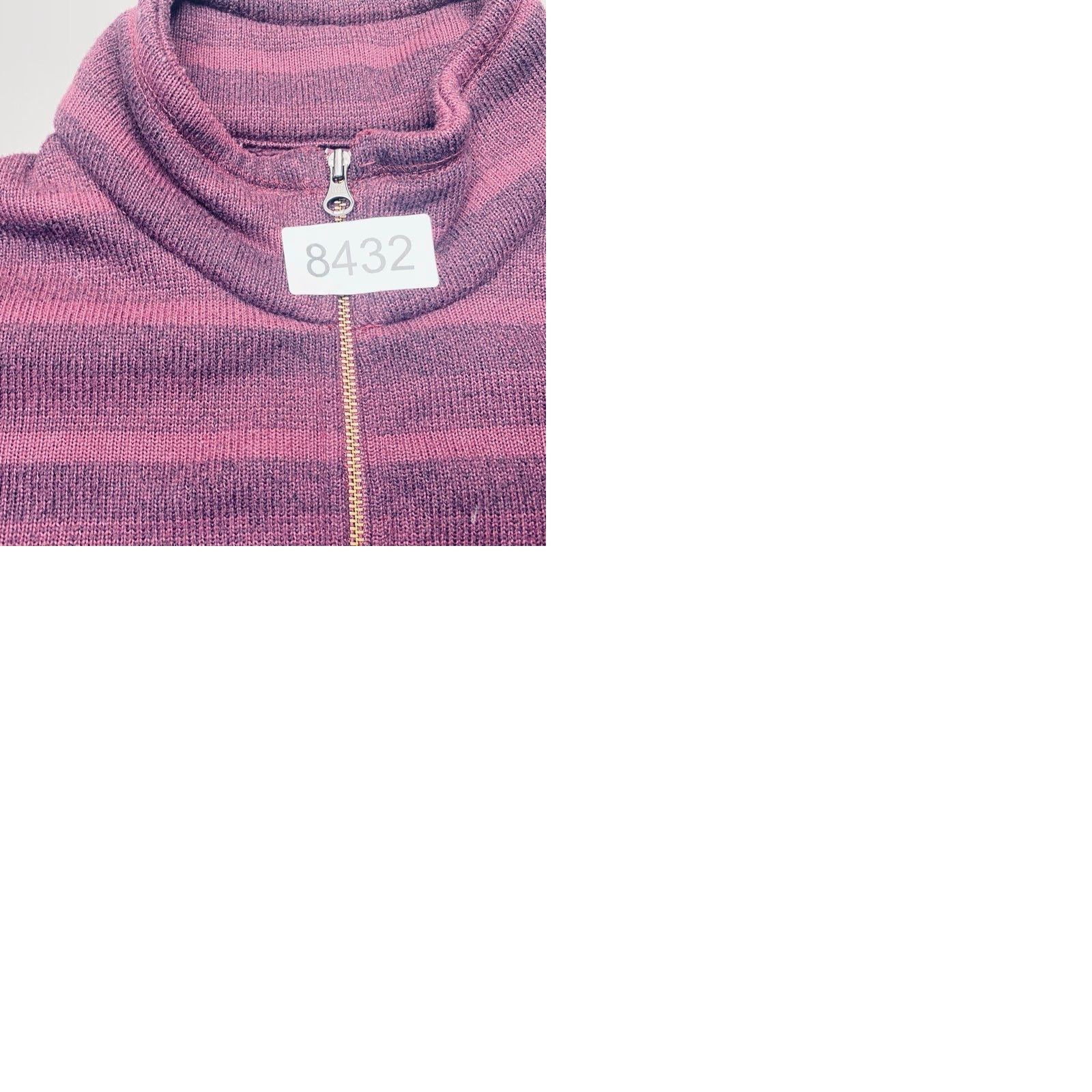 Vintage REI Half Zip Sweater Women's Medium Purple Striped Pullover Front Pockets 8432 Size M / US 6-8 / IT 42-44 - 9 Thumbnail
