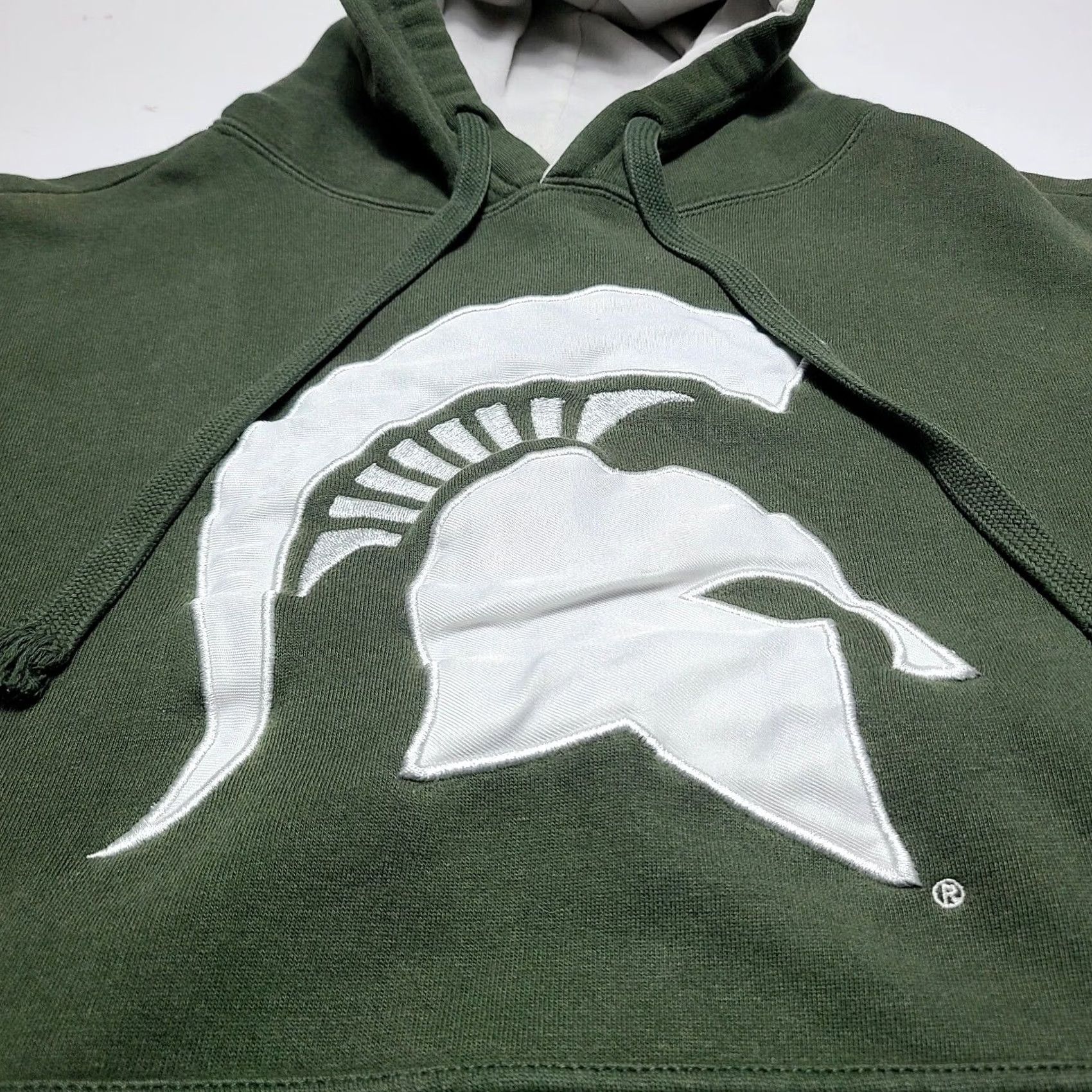 Vintage VINTAGE E5 Michigan State Spartans Hoodie Adult Small Green MSU Faded 90s College University Logo Pullover Long Sleeve Cotton Mens Size US S / EU 44-46 / 1 - 3 Thumbnail