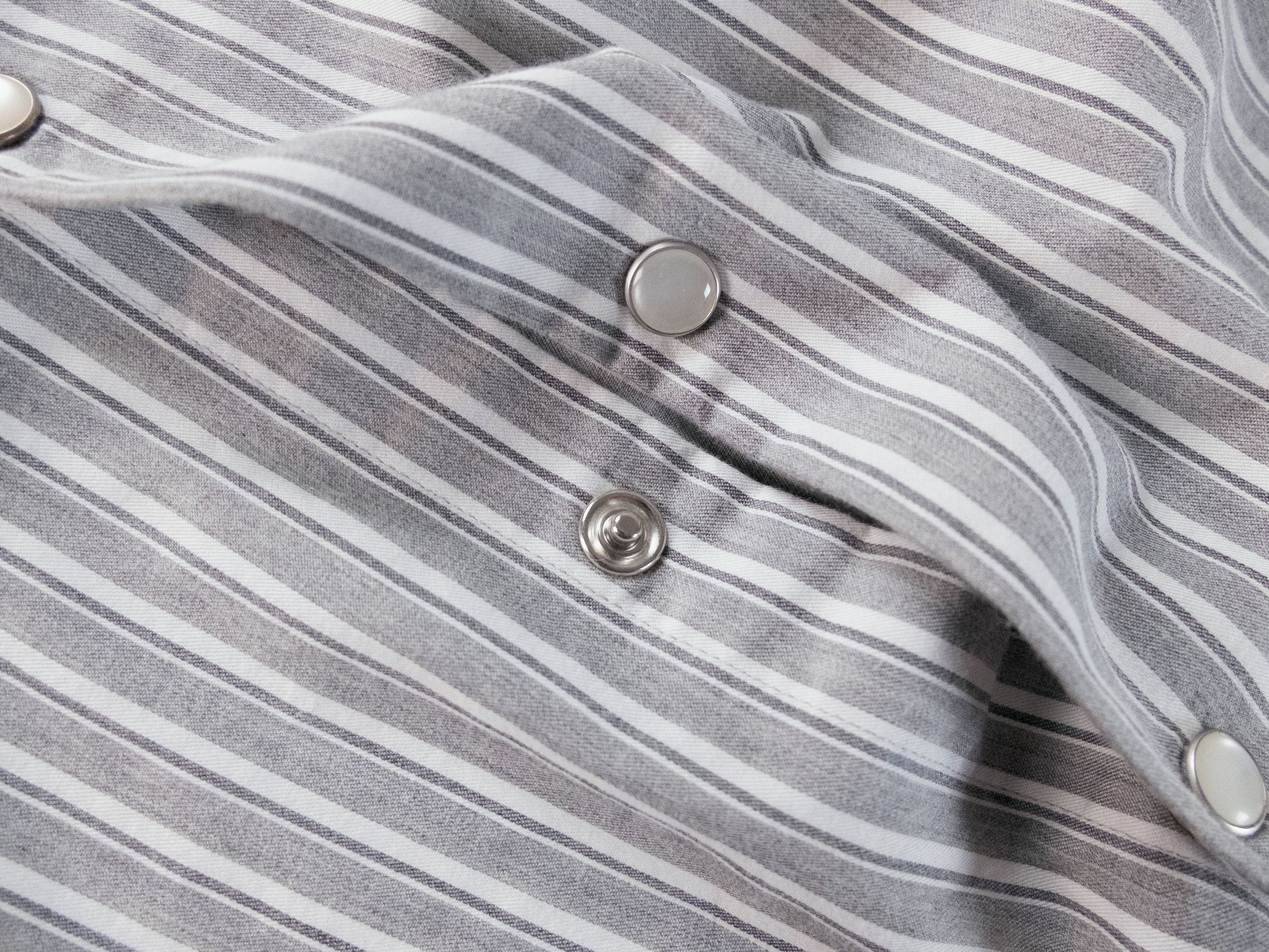 Aspesi ASPESI gray striped flannel cotton dress shirt Size Large Size US L / EU 52-54 / 3 - 4 Thumbnail