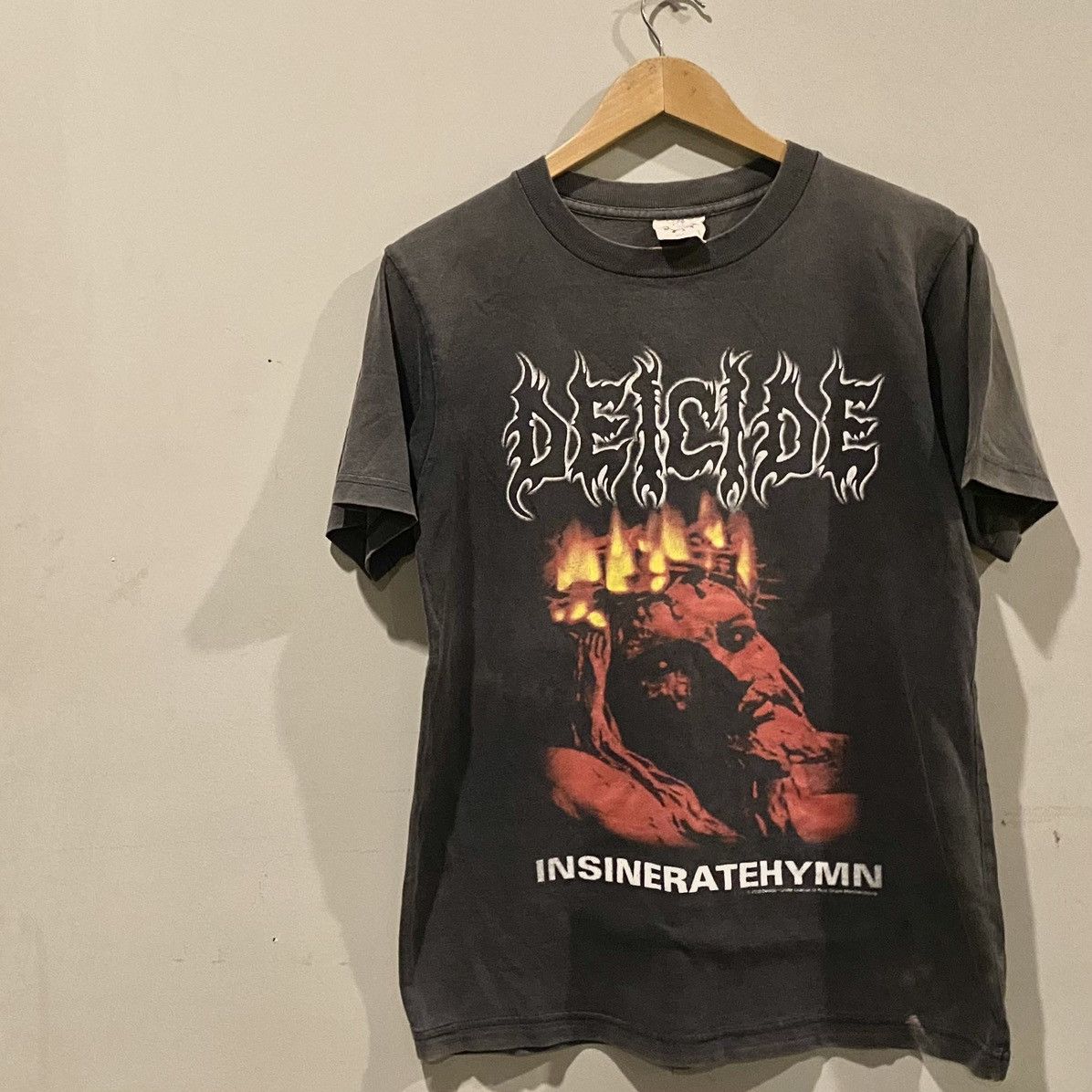 image of Tee Shirt Vintage 2000S Deicide - Nsineratehymn (Resize) in Faded Black, Men's (Size Medium)