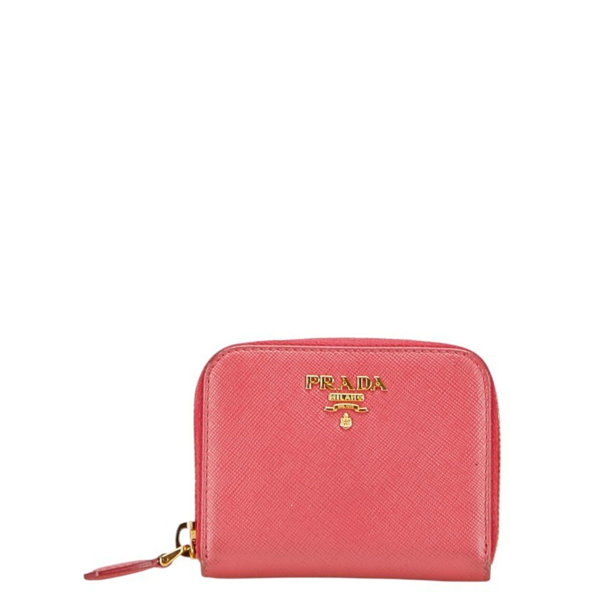 Prada Wallet/Coin Case 1M0268 Pink Leather Women's PRADA