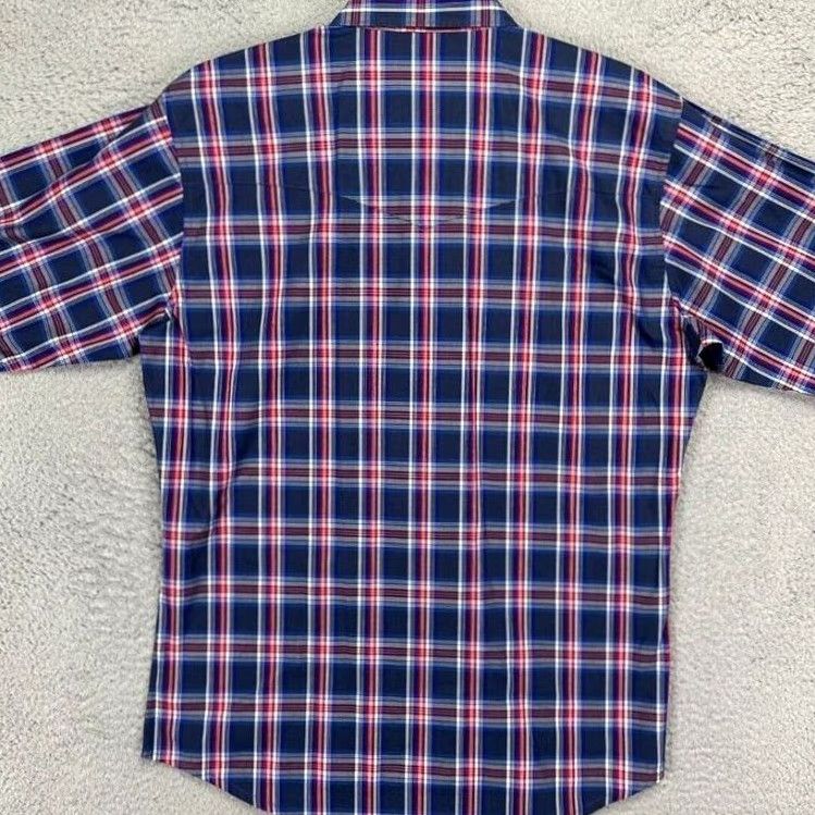 Wrangler Wrangler Western Shirt Mens Medium Blue Plaid Pearl Snap Button Up Cowboy Pocket Shirt Size US M / EU 48-50 / 2 - 3 Thumbnail