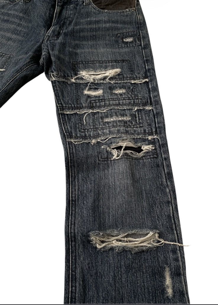 Isamu Katayama Backlash Vintage Disterssed Leather Patch Denim Size US 32 / EU 48 - 2 Thumbnail