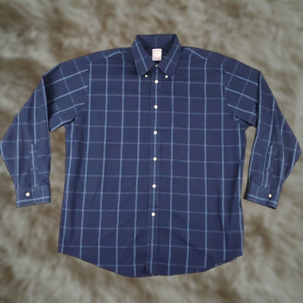 Brooks Brothers Brooks Brothers Blue Plaid Button-Up Shirt Long Sleeve XL Mens Casual Workwear Size US XL / EU 56 / 4 - 1 Thumbnail