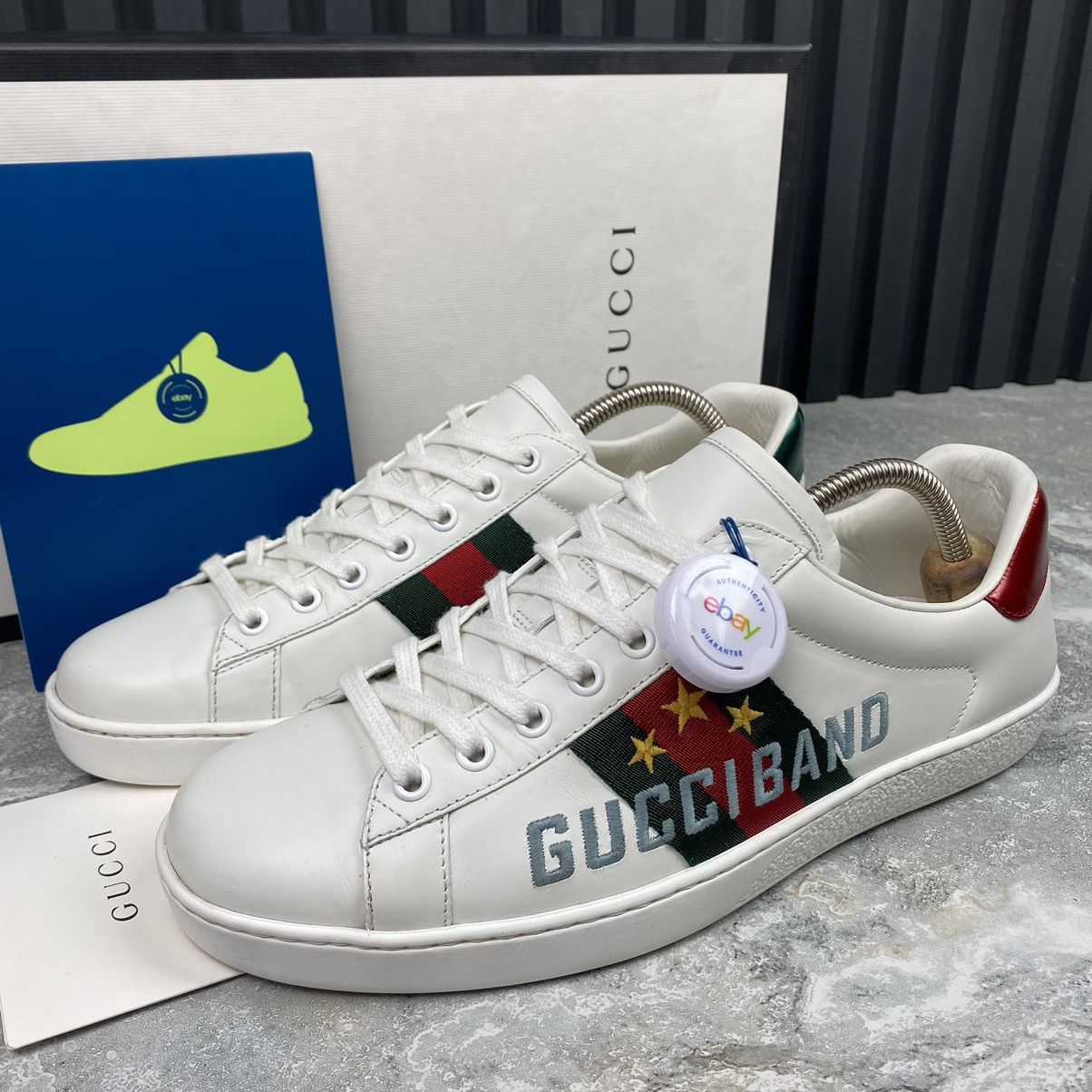 GUCCI Ace Web Gucci Band Stars Sneaker Leather Footwear