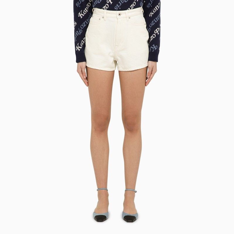 image of Kenzo White Denim Shorts, Women's (Size 26)