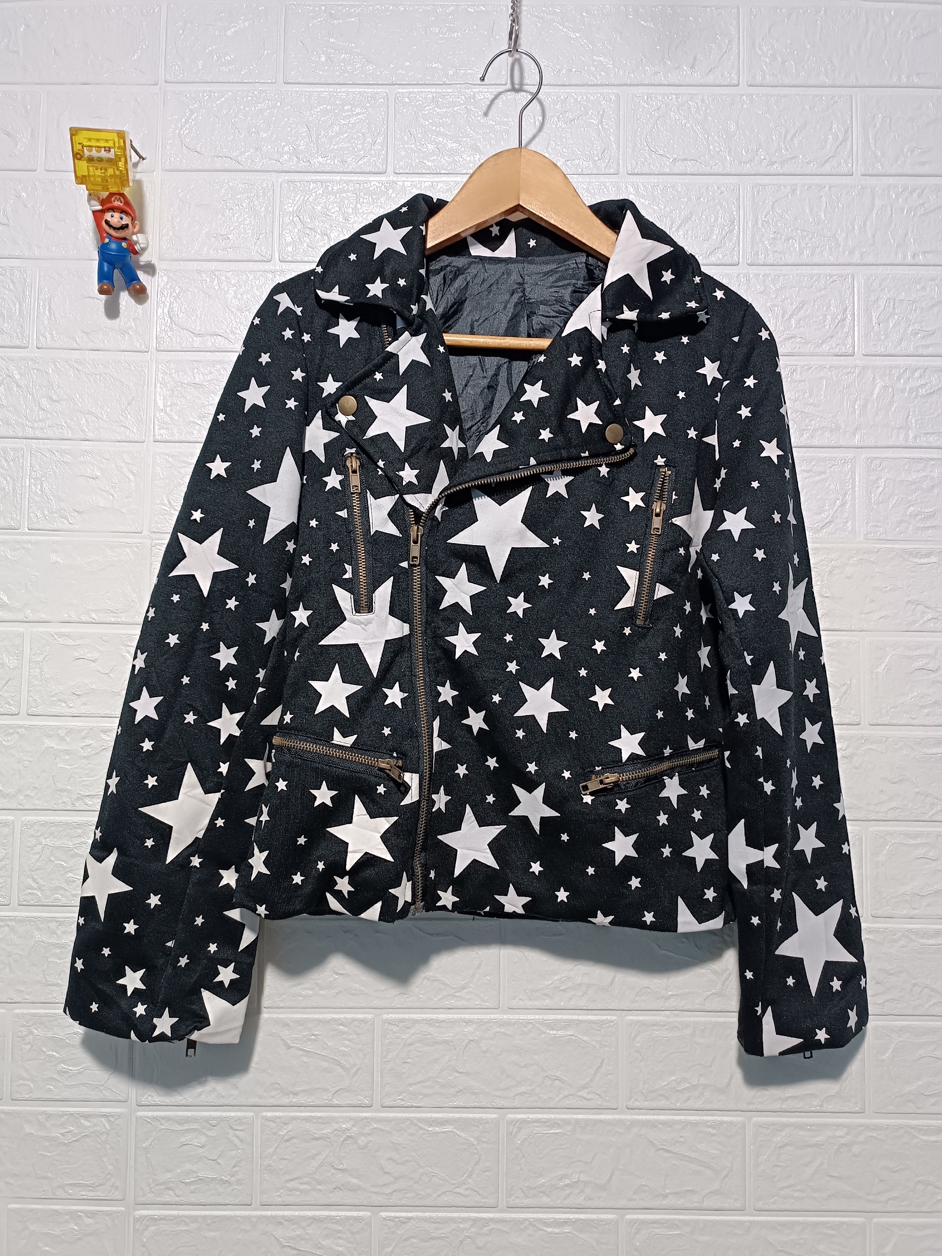 Japanese Brand Vintage Biker Jacket Double Layer Star Print Size M / US 6-8 / IT 42-44 - 1 Thumbnail