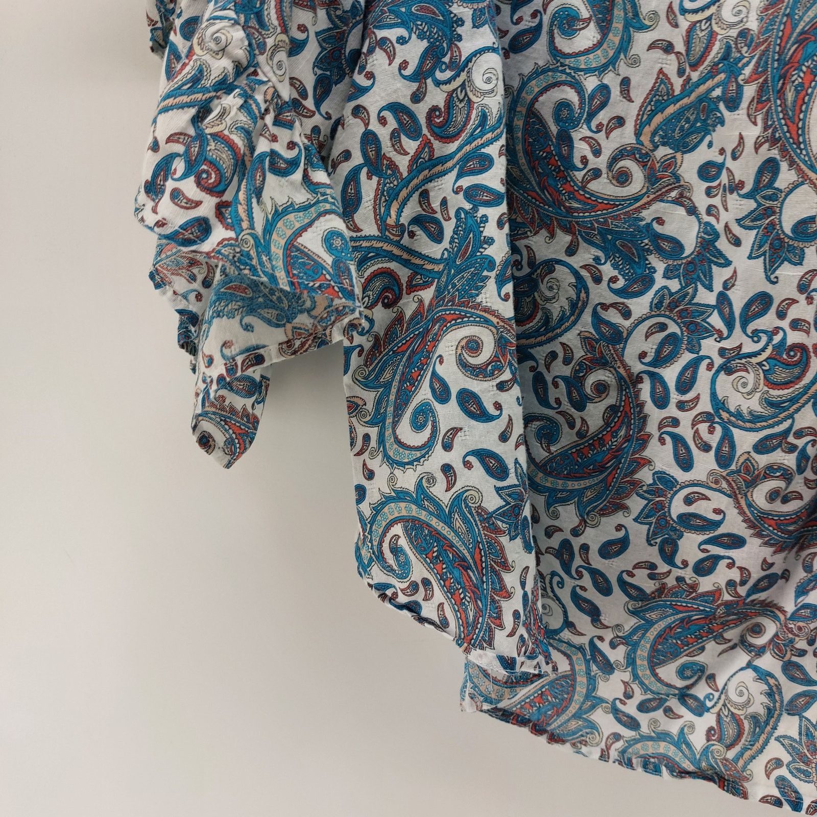 Other Terry & Sky 2X 20W-22W Blouse Paisley Print Ruffle Blue Cute Size XXL / US 16-18 / IT 52-54 - 10 Thumbnail