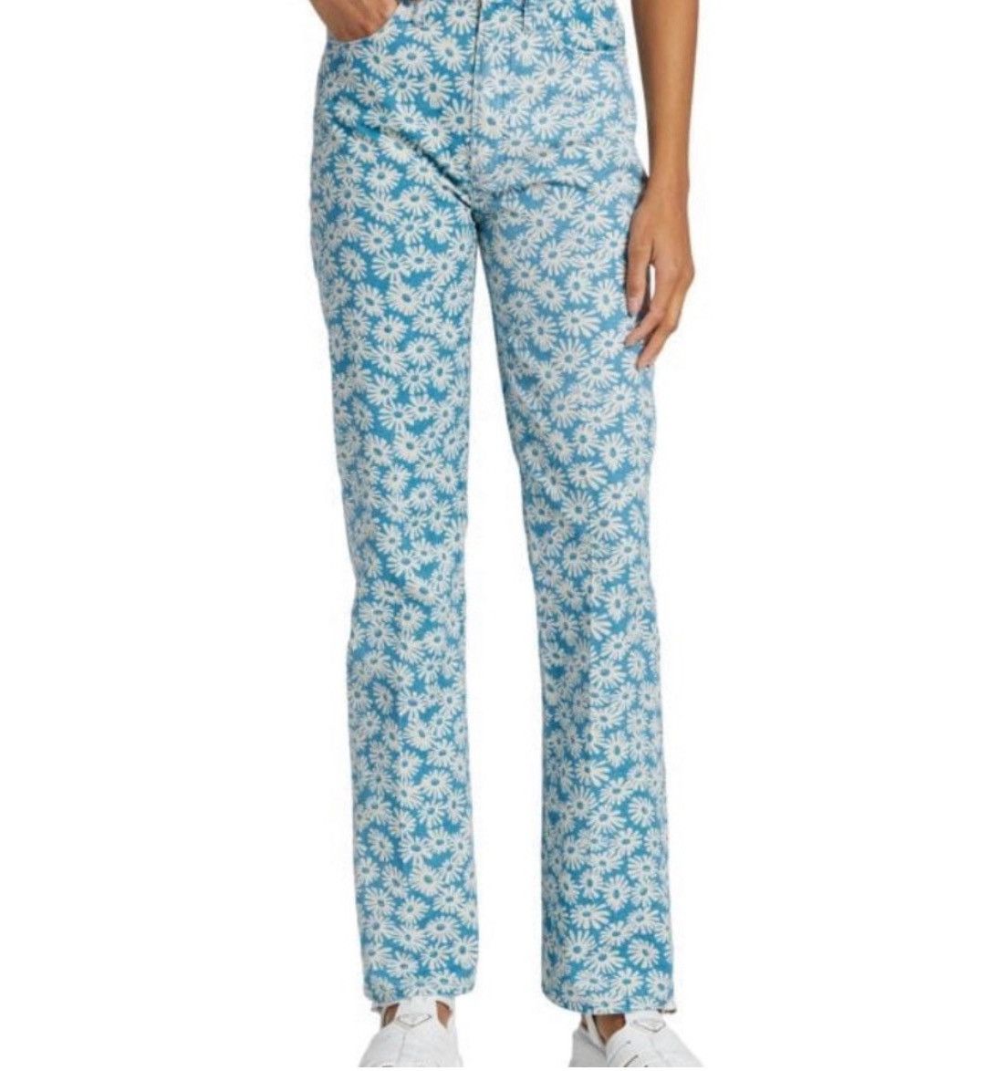 RE/DONE RE/DONE 70s Daisy Floral Bootcut High Rise Jeans Size 26 Size 26" / US 2 / IT 38 - 1 Thumbnail
