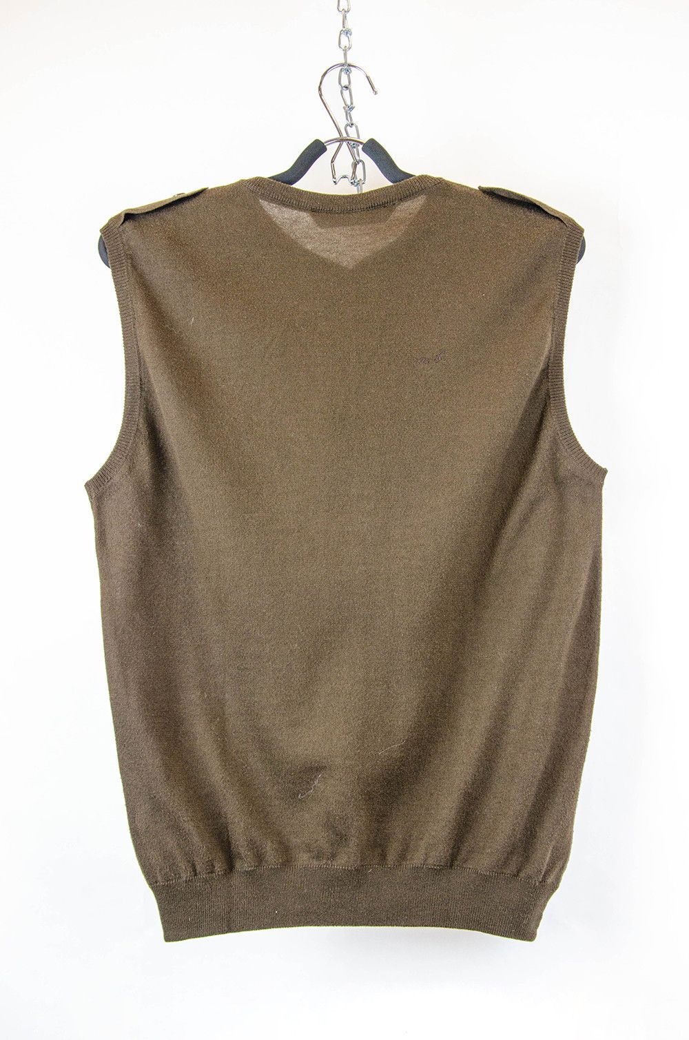 Neil Barrett Neil Barrett Chocolate Knit Sleeveless Henley Vest - Size M Size US M / EU 48-50 / 2 - 2 Thumbnail
