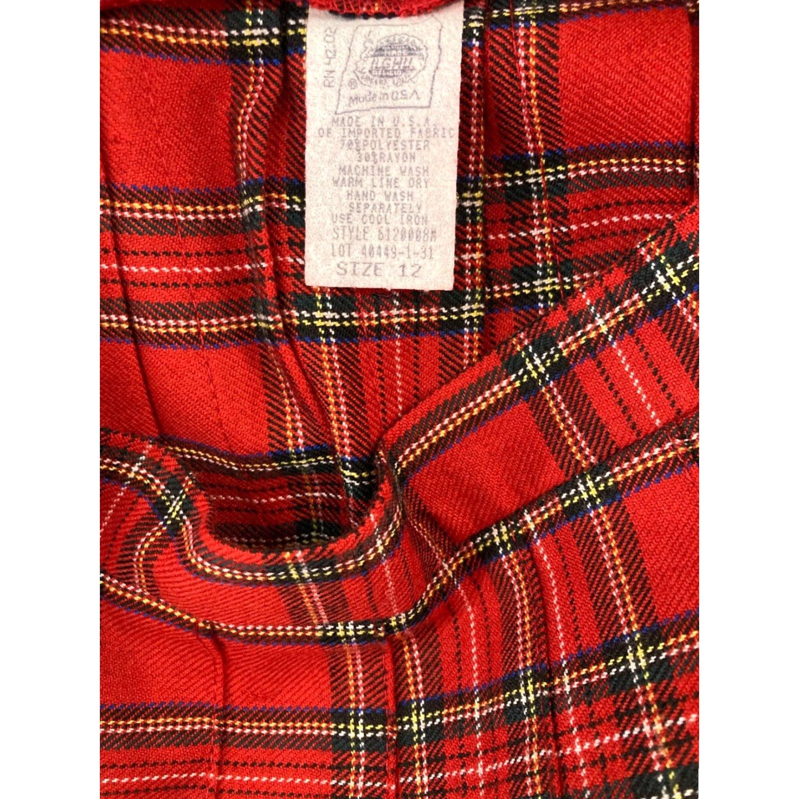 Vintage VINTAGE MICHELE Skirt Womens 12 Red Plaid Midi Pleated 90s Preppy Size 34" / US 12 / IT 48 - 7 Thumbnail