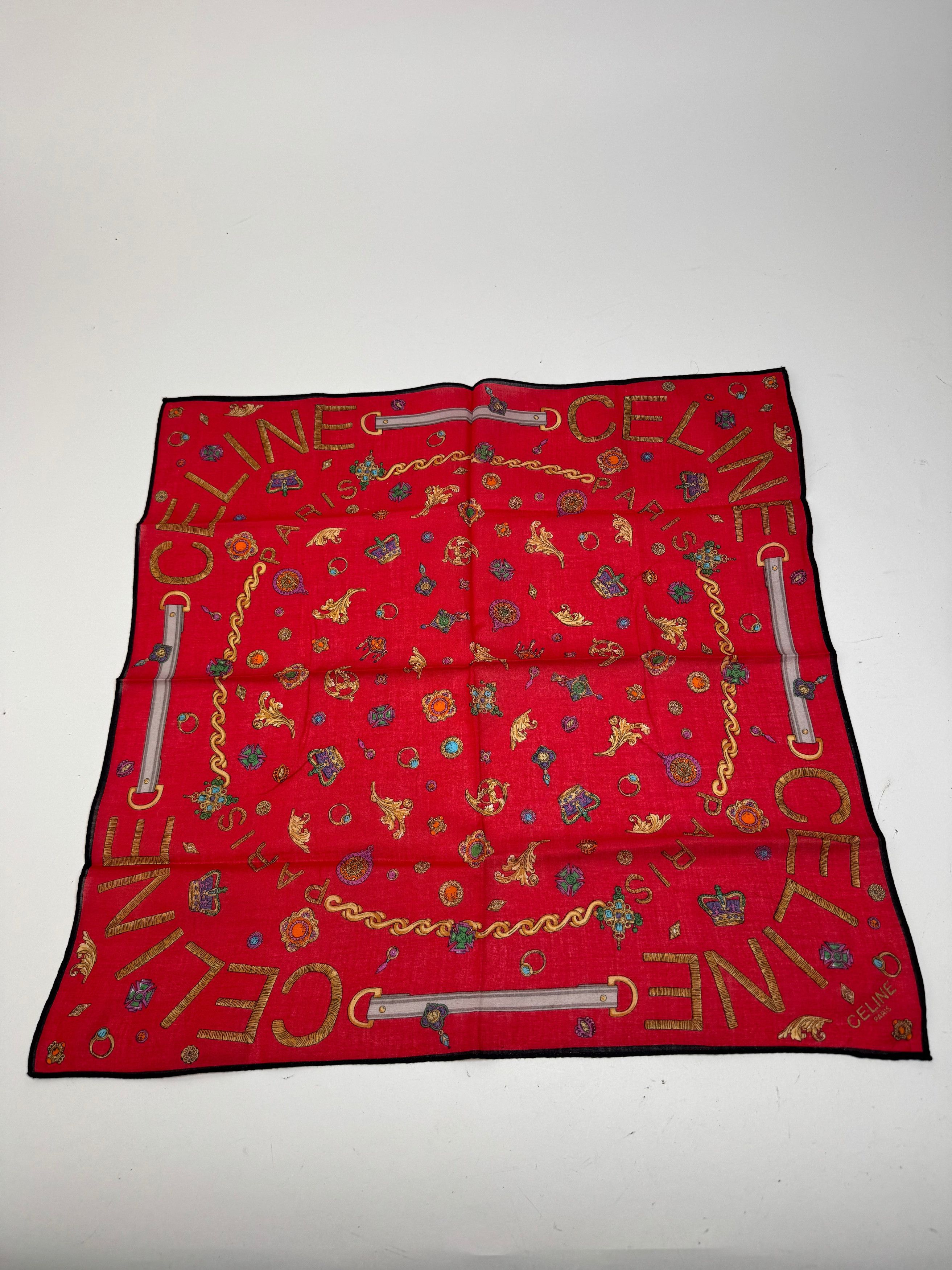 Celine Vintage Crline Scarf red Size ONE SIZE - 1 Thumbnail