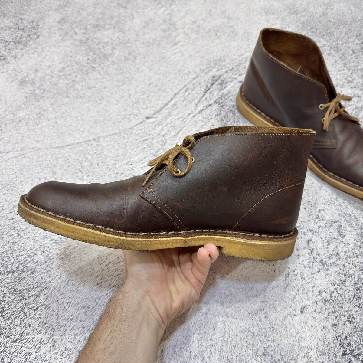 Clarks Clarks Desert Boots Brown Oiled Leather US11.5 UK11 EU45 Size US 11.5 / EU 44-45 - 5 Thumbnail