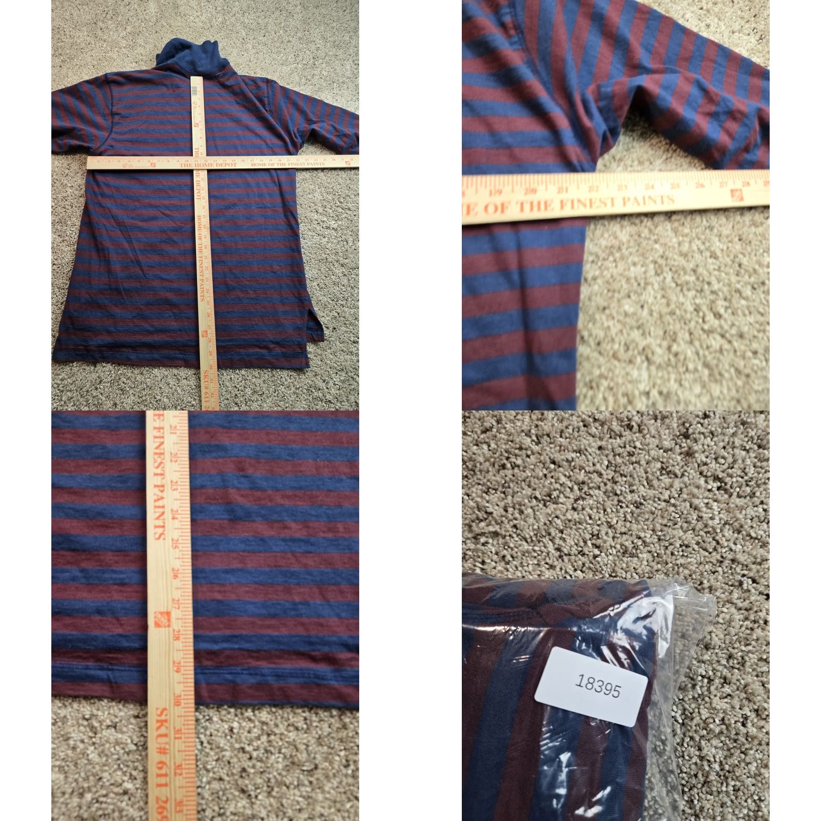 Sideout VINTAGE Sideout Shirt XL Mens Blue Striped Turtleneck Crest Logo USA 90s Boys? Size US XL / EU 56 / 4 - 8 Thumbnail