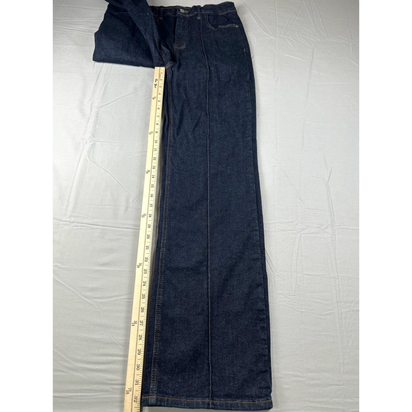Denime Judy Blue Jeans Womens 9/29 Blue Wide Leg Denim 28X31 Relaxed Stretch Pockets Zip Fly High Rise Vintage No Size 30" / US 8 / IT 44 - 4 Thumbnail