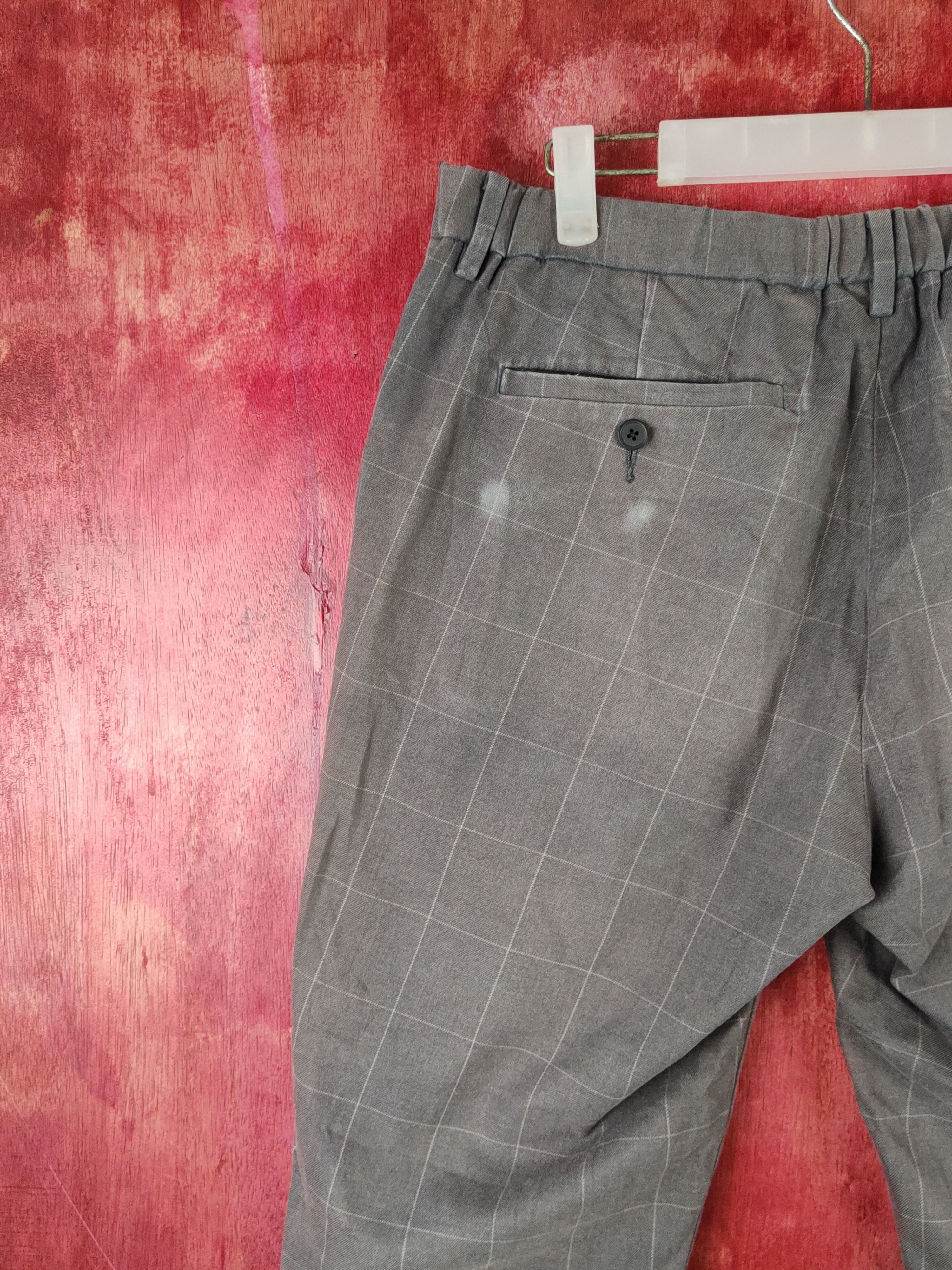 Japanese Brand × Vintage Uniqlo Dark Gray Faded checkered Jogger Pants #S2268 Size US 32 / EU 48 - 8 Thumbnail