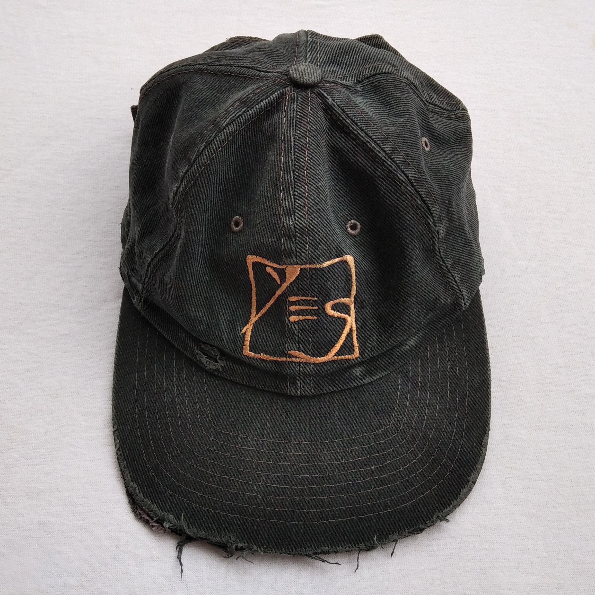 image of Band Tees x Nissin Vintage 80's Yes Sixpanel Cap in Faded Dark Green, Men's