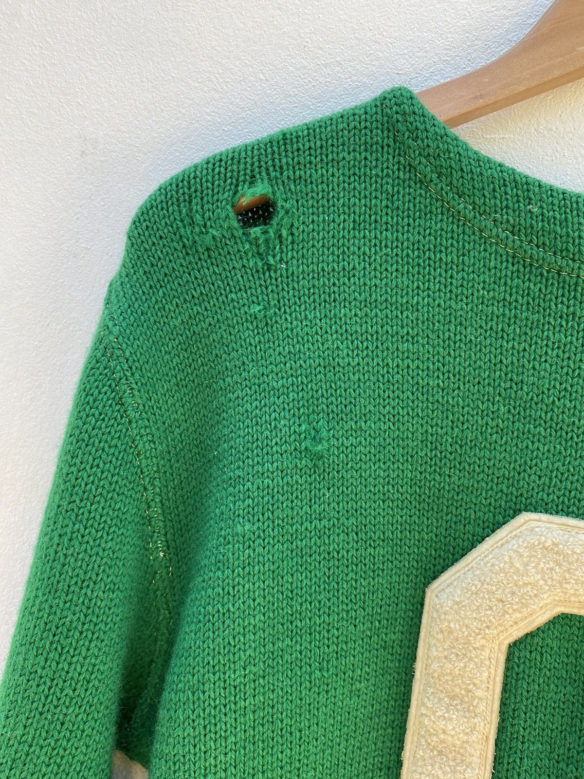 Designer × Vintage Nelson knitting Green Knit Sweater with Front Logo Patch Size M / US 6-8 / IT 42-44 - 5 Thumbnail
