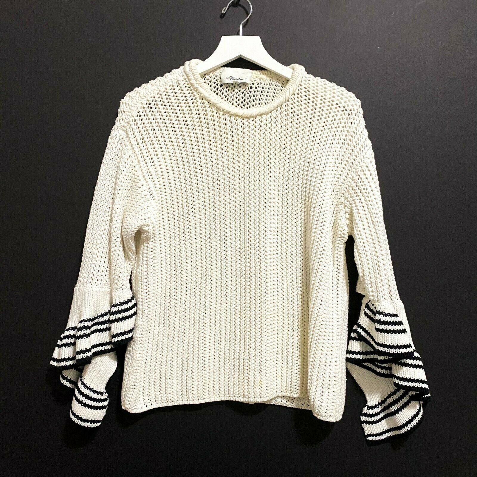 3.1 Phillip Lim 3.1 Phillip Lim Netted Cotton-Blend Sweater, Size XS, blac Size XS / US 0-2 / IT 36-38 - 1 Thumbnail