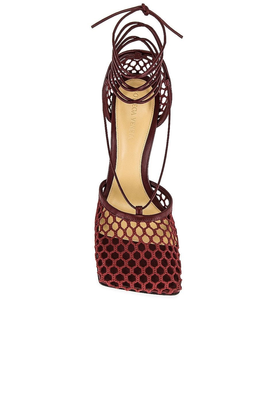 Bottega Veneta o1n1vont0924 Stretch Lace-Up Sandal in Burgundy Size US 8.5 / IT 38.5 - 4 Thumbnail