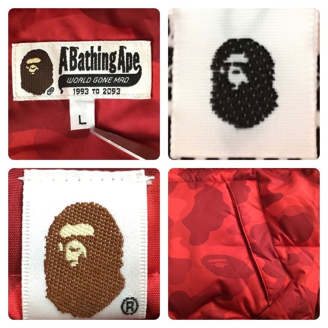 Bape BAPE Shark Full Zip Hoodie Puffer Down Jacket Red Camo APE Size US L / EU 52-54 / 3 - 9 Thumbnail