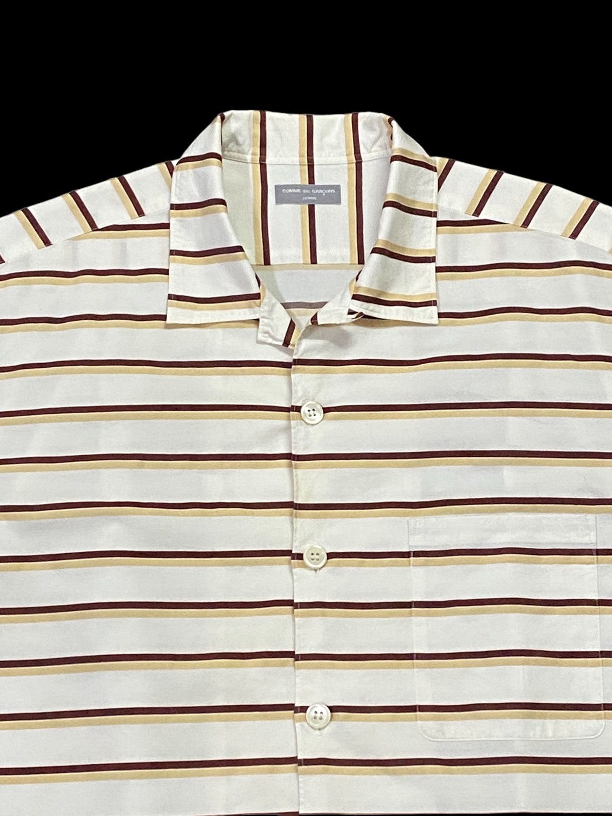 Comme des Garcons Homme AD 2002 Comme Des Garçons Homme Striped Shorts Sleeve Shirts Size US M / EU 48-50 / 2 - 13 Thumbnail
