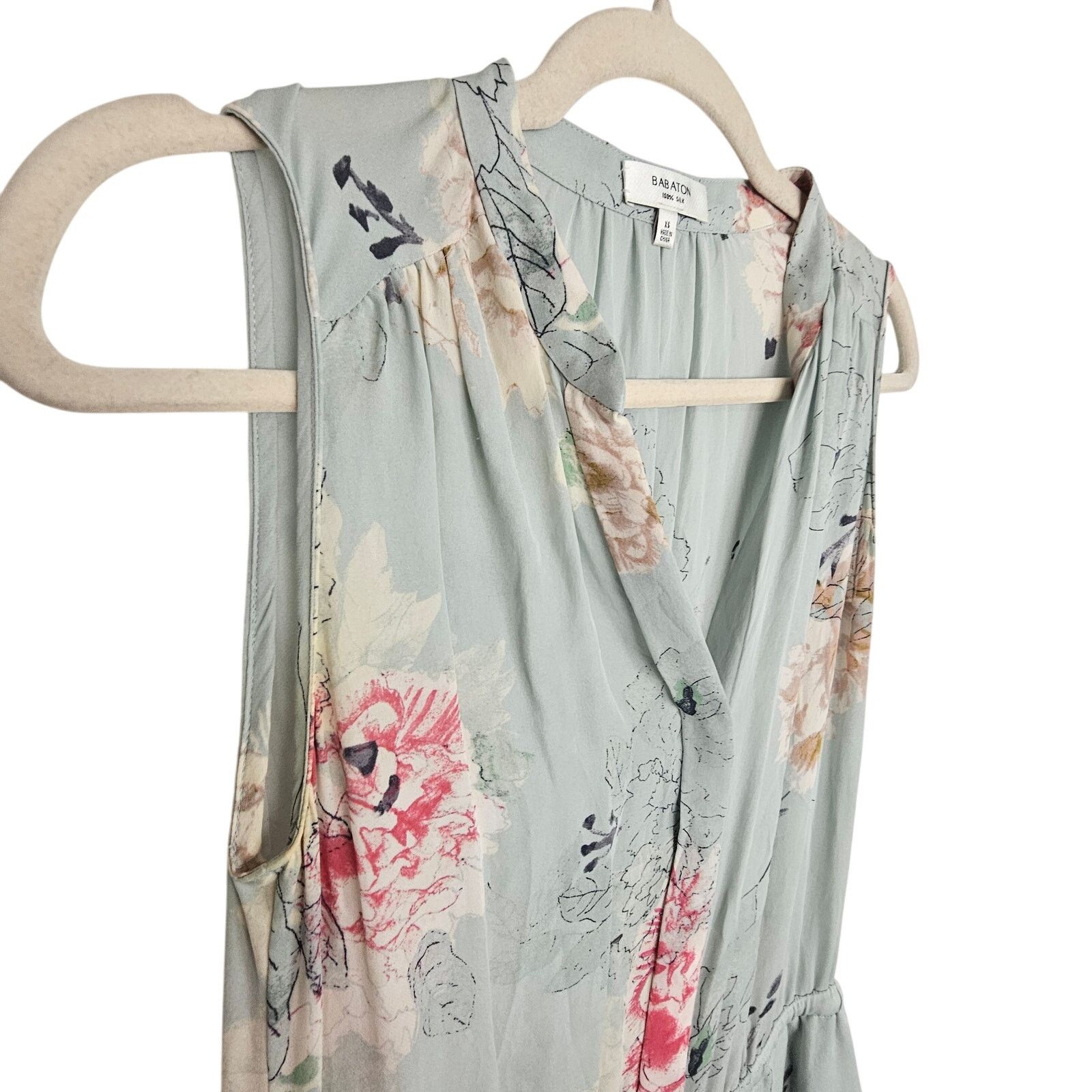 Babylon Babaton Womens 100% Silk Floral Mini Dress XS Easter Summer Size XS / US 0-2 / IT 36-38 - 5 Thumbnail