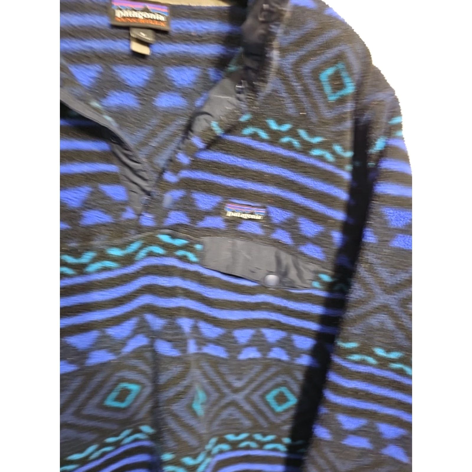 Patagonia Patagonia Pullover Fleece Synchilla Fall 2016 Aztec Print Blue S Mens Small Regular Hoodie Shirt Pullover Size US S / EU 44-46 / 1 - 2 Thumbnail