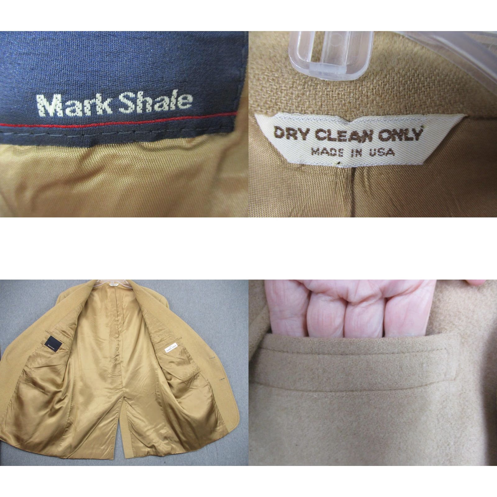Camel VINTAGE Mark Shale Sport Coat Jacket Two-Button 2 Piece Mens 42R Camel Hair Tan Beige Notch Lapel Made USA Size US S / EU 44-46 / 1 - 8 Thumbnail