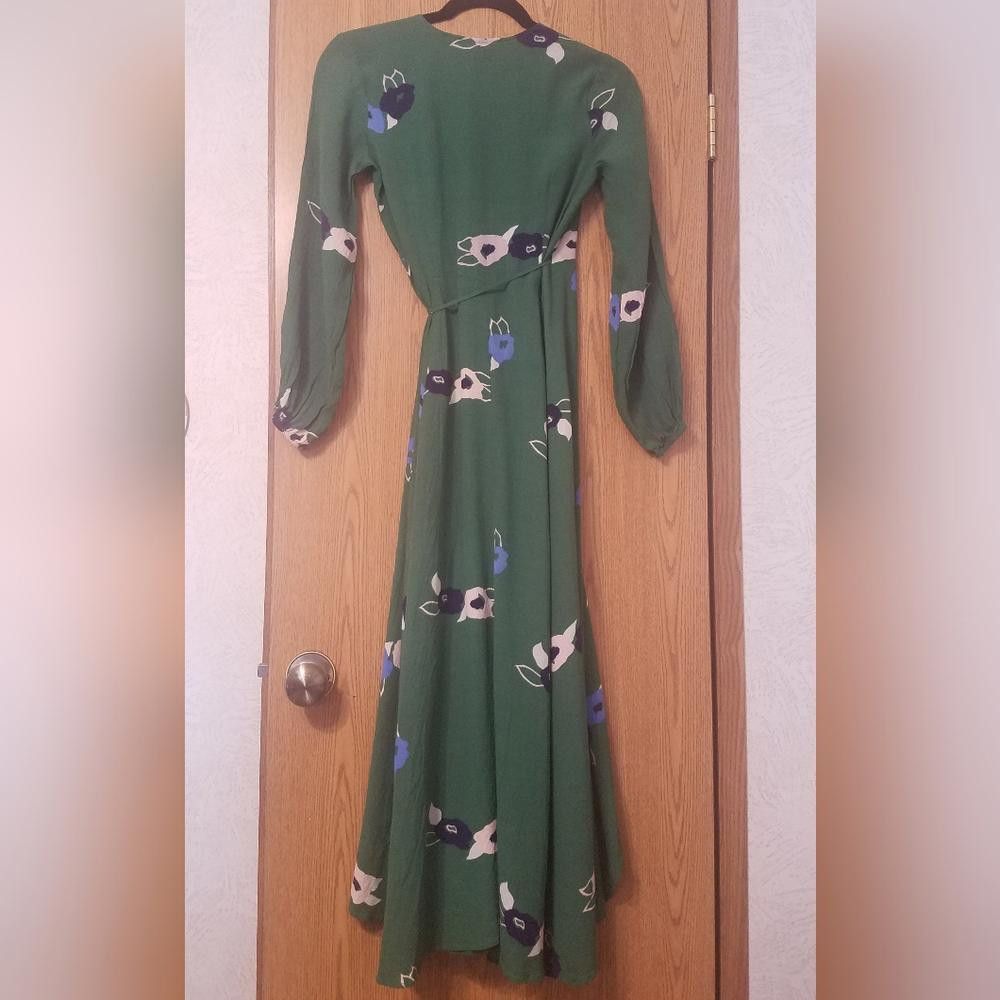 Rolla's Rolla's Elegant Green Floral Wrap Dress Size XS 6 Size XS / US 0-2 / IT 36-38 - 2 Thumbnail