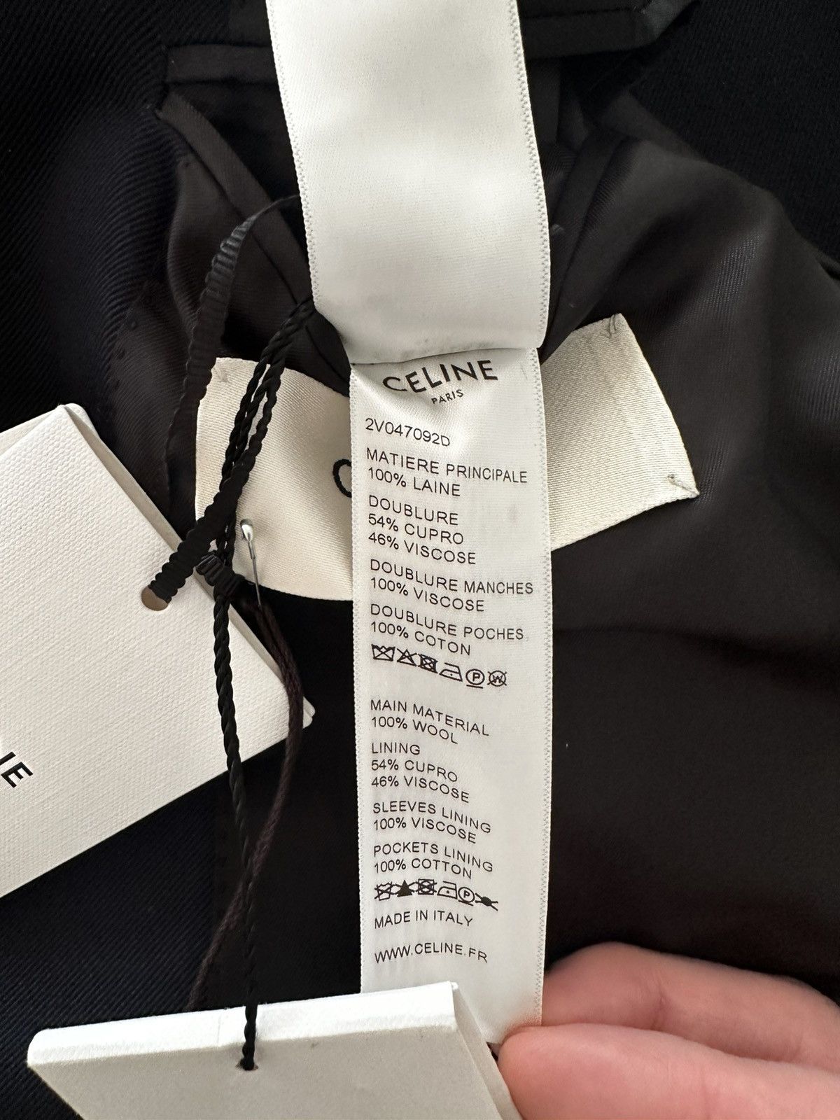 Celine 20SS Diagonal Wool Classic Double Breasted Navy Jacket Size 48R - 12 Thumbnail