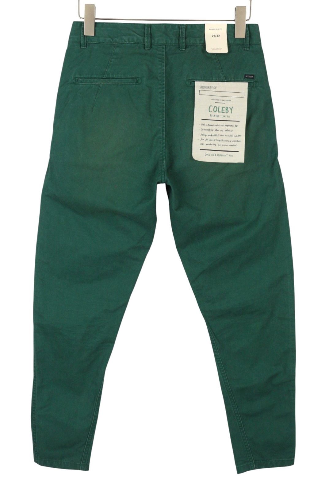 Scotch & Soda COLEBY W29/L32 Green Relaxed Slim Chino Trousers 89098 Size US 29 - 4 Thumbnail