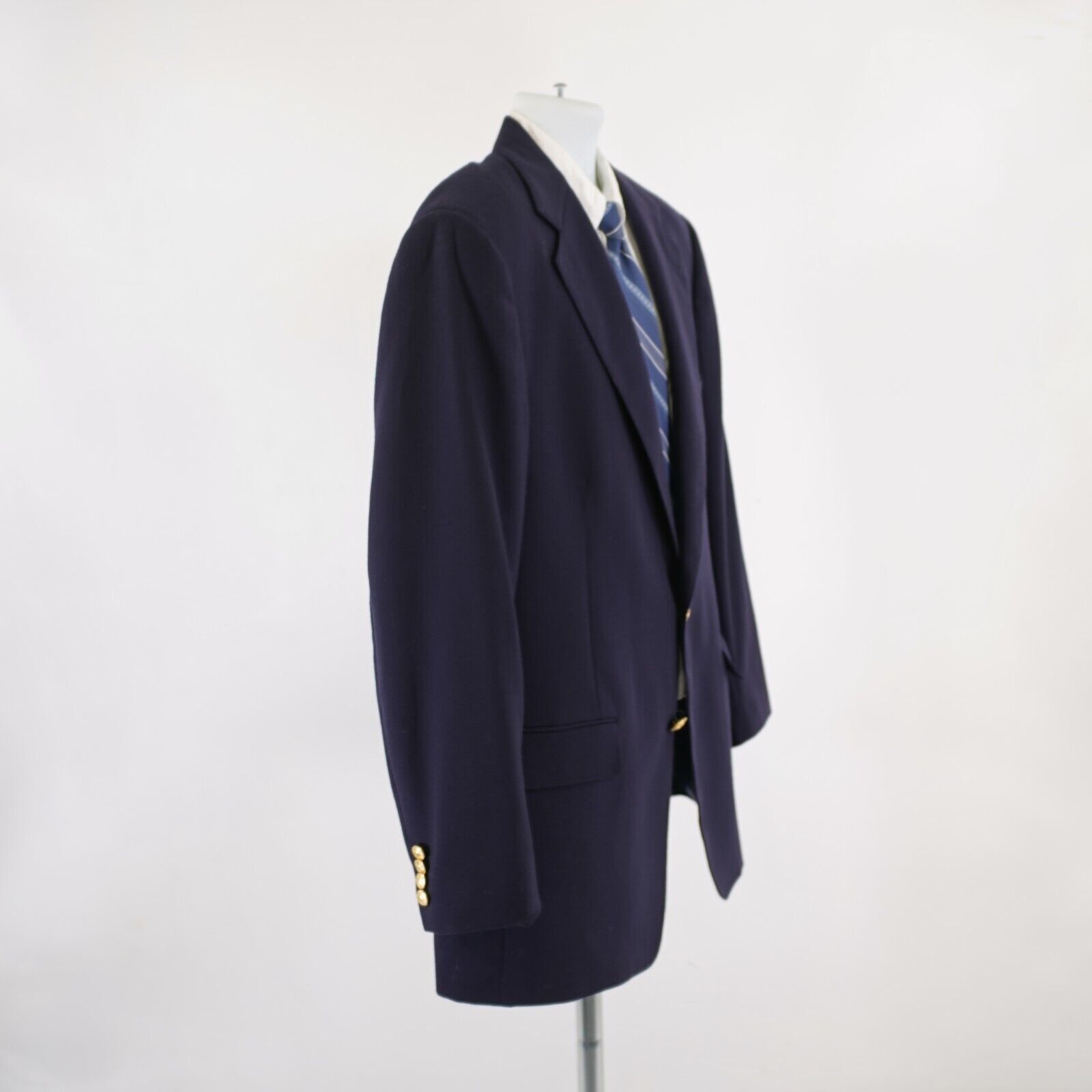 Polo Ralph Lauren Polo Ralph Lauren Flannel Wool Blue 2 Gold Button Blazer 44L Size 44L - 8 Thumbnail