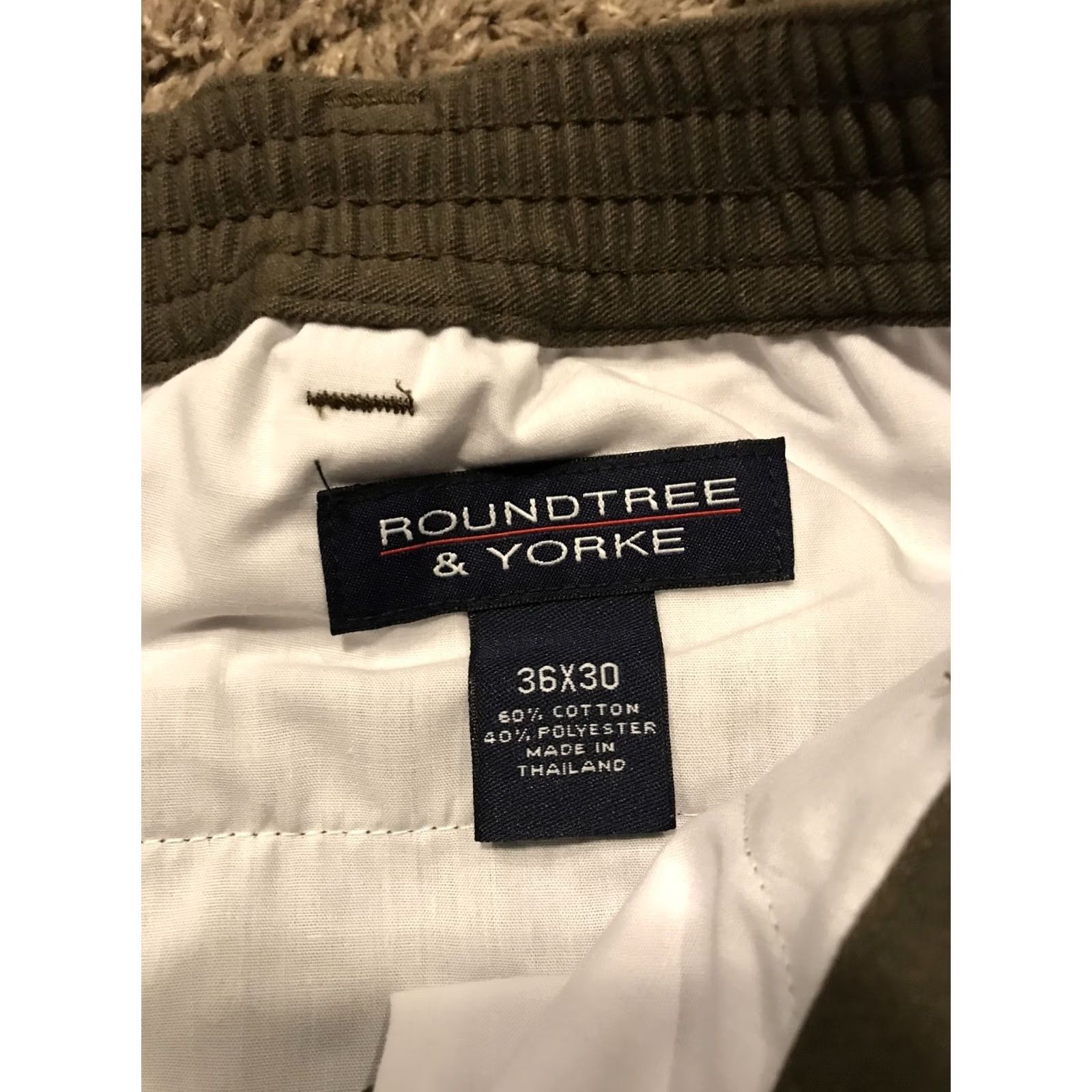 Roundtree & Yorke Roundtree & Yorke Pants Dress Pants Men 36x30 Cotton Blend Green Flat Front Straight Leg Regular Size US 36 / EU 52 - 2 Thumbnail