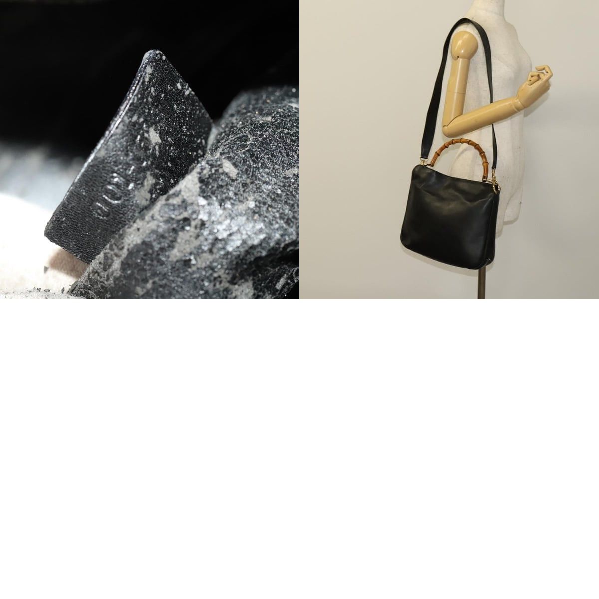 Gucci GUCCI Bamboo Handbag Leather Black Gold 001 001 Size ONE SIZE - 13 Thumbnail