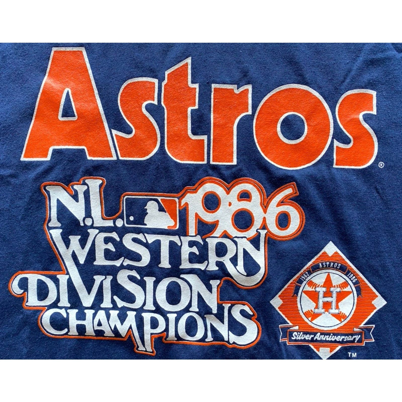 Vintage VINTAGE Houston Astros T Shirt Screen Stars Large Blue 80s Sports Western Division Champion Men L Size US L / EU 52-54 / 3 - 4 Thumbnail