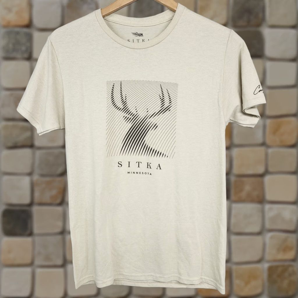 Sitka T-Shirt Small Multicolor Logo Outdoor Hunting Mens Regular Cotton Polyester Short Sleeve Crew Neck Graphic Print, Men's