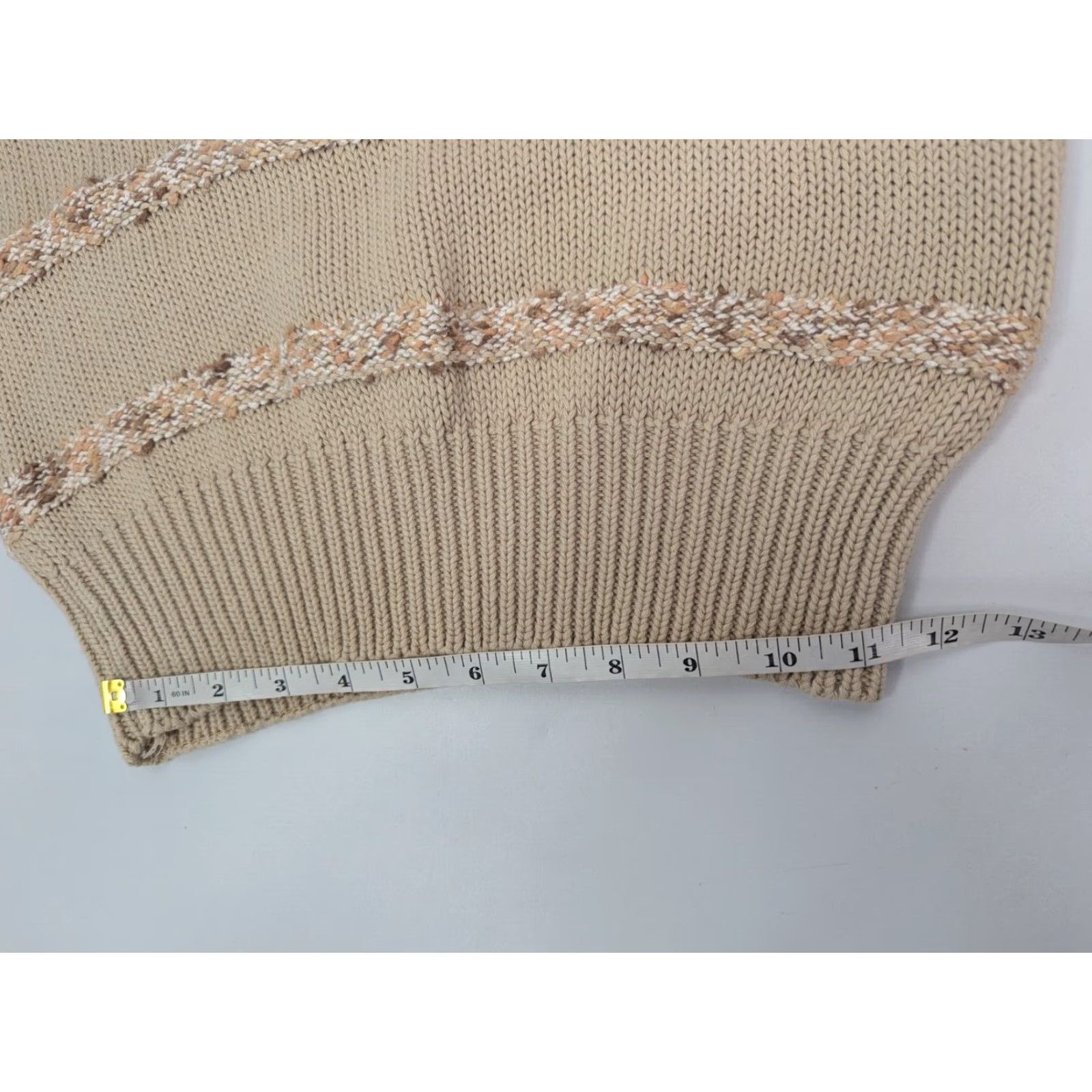 Vintage VINTAGE John Meyer Beige Striped Knit Sweater Women L Long Sleeve Round Neck Pullover 80s 90s Retro Classic Designer Size L / US 10 / IT 46 - 6 Thumbnail