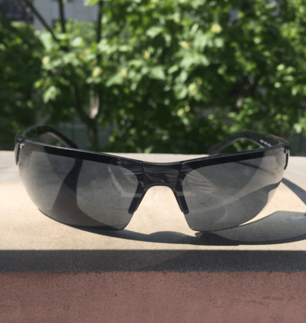 Prada × Vintage PRADA Sunglasses Rectangle Wrap Shield Metal Symbole Sport Size ONE SIZE - 1 Thumbnail