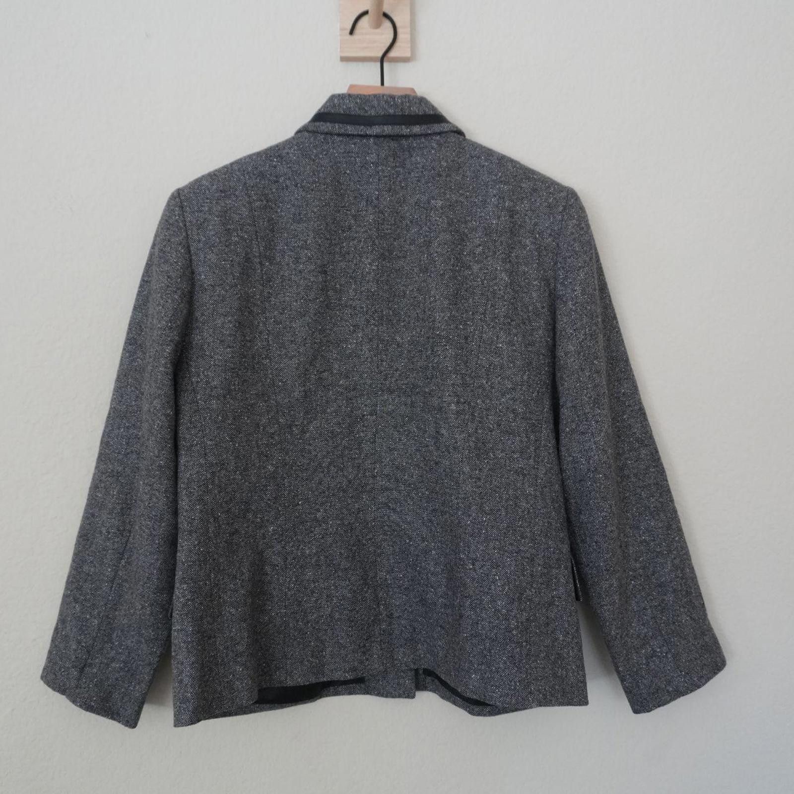Pendleton Pendleton Jacket Women's 10 Grey Leather Trim Lambs Wool Size L / US 10 / IT 46 - 5 Thumbnail