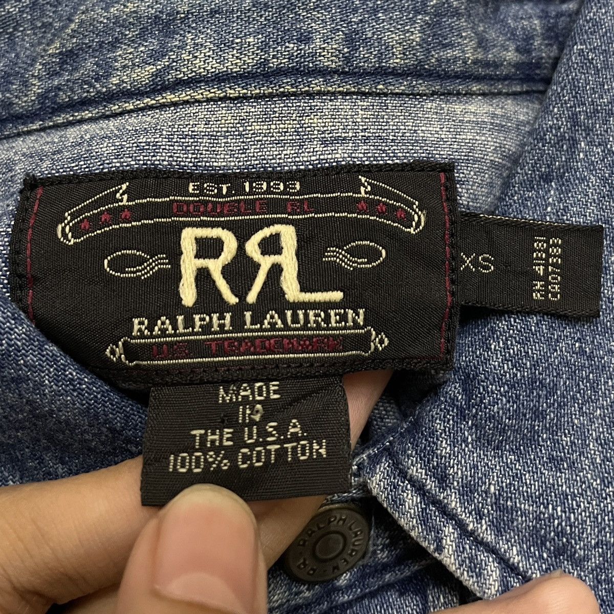 RRL Ralph Lauren × Vintage Very Rare Vintage Brand RRL Ralph Lauren Denim Shirt 1990s Size US XS / EU 42 / 0 - 9 Thumbnail