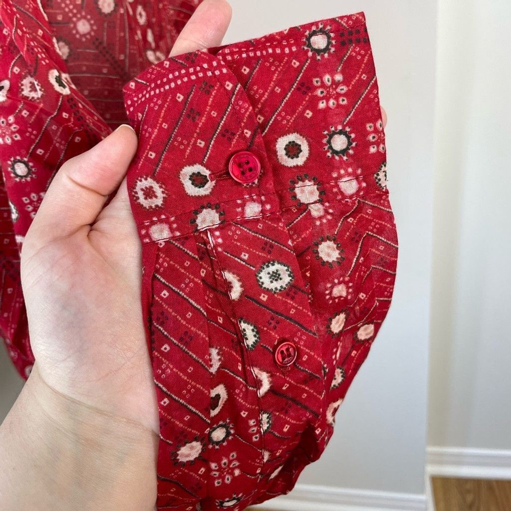 Isabel Marant Etoile NWT Isabel Marant Etoile Mexika Top in Red Button Down 36 Size S / US 4 / IT 40 - 9 Thumbnail