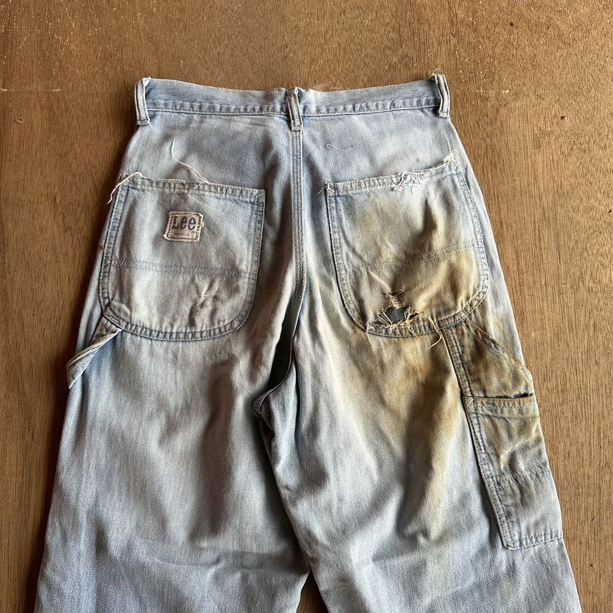 Japanese Brand VTG LEE DISTRESSED DENIM TALON RUSTY DIRTY JEANS BAGGY PANTS Size US 27 - 14 Thumbnail