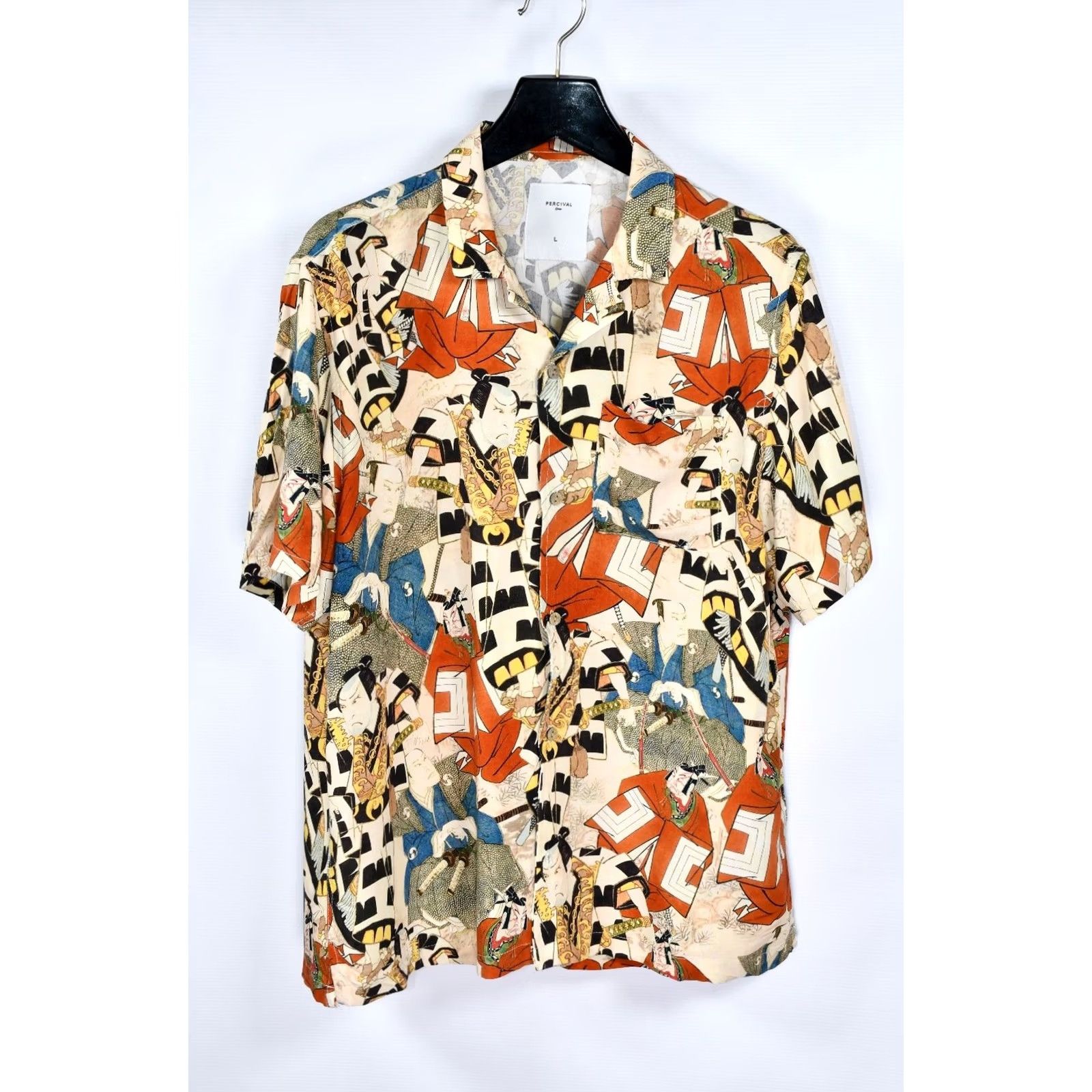 Percival Percival Shirt Cubin Collar Button-Up L Multicolor Short Sleeve Men Casual Summer Spring L Mens Size US L / EU 52-54 / 3 - 7 Thumbnail