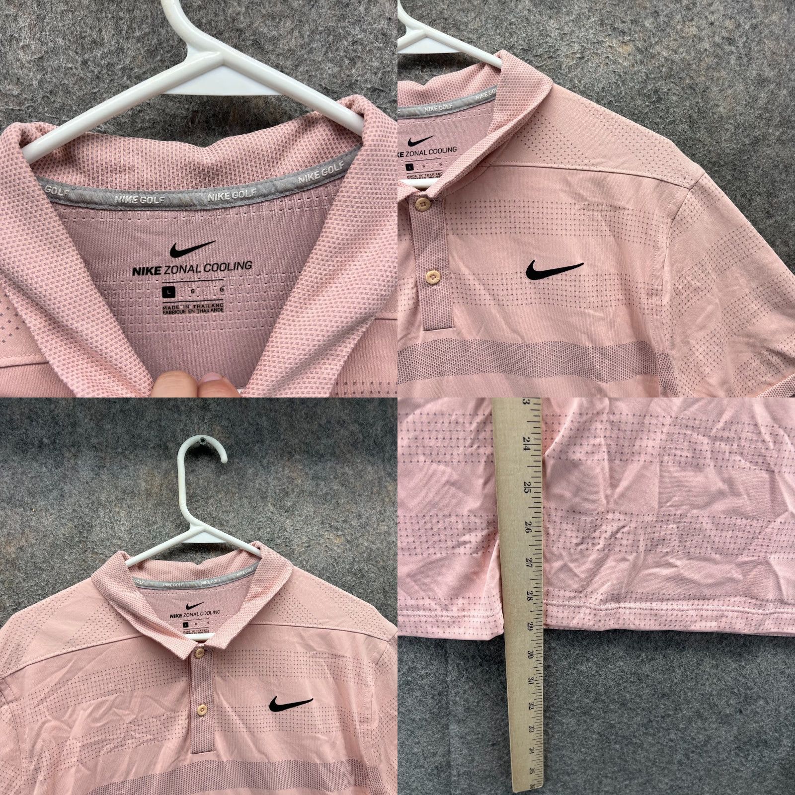Nike Nike Polo Shirt Mens Large Pink Peach Swoosh Zonal Cooling St Andrews CC Golf Size US L / EU 52-54 / 3 - 8 Thumbnail