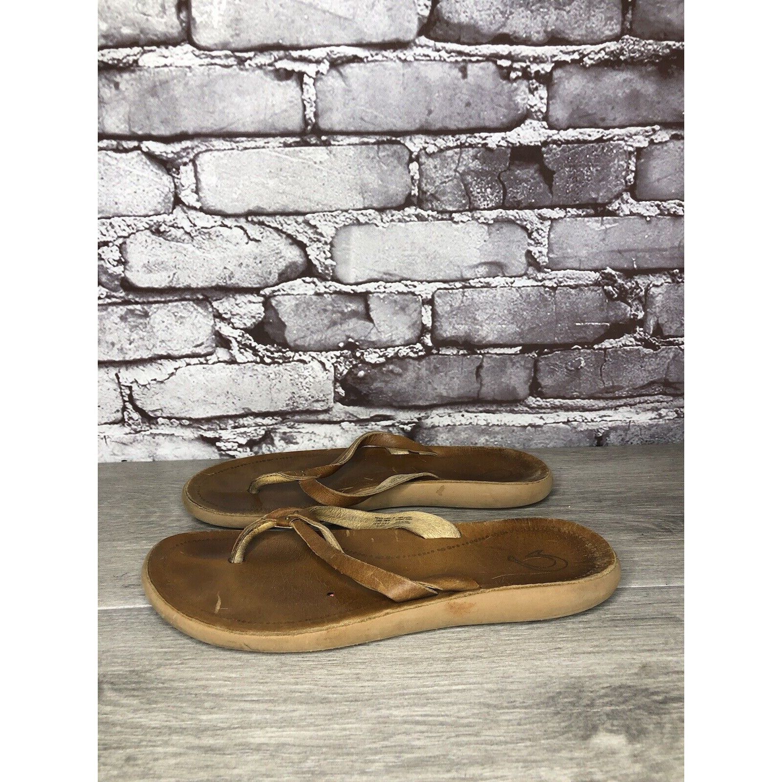 Olukai OluKai Kapehe Luana Sahara Brown Leather Flip Flop Sandals W Size US 7 / IT 37 - 5 Thumbnail
