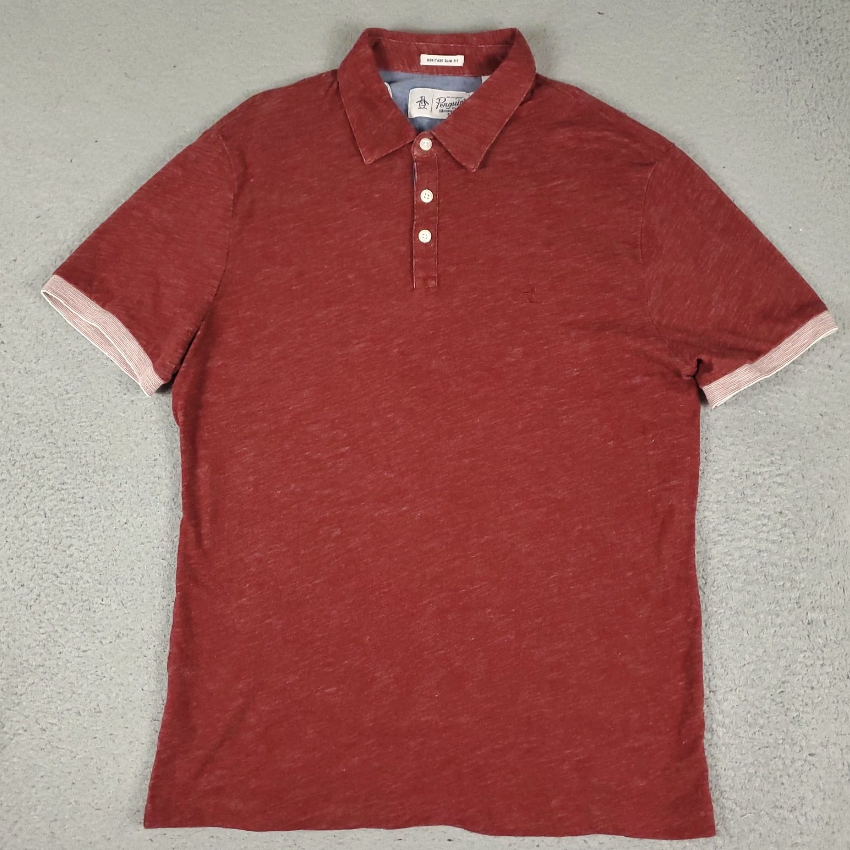 Vintage VINTAGE Penguin Polo Shirt Men's Size Medium Red Short Sleeve Casual Business Activewear Slim Fit Size US M / EU 48-50 / 2 - 2 Thumbnail